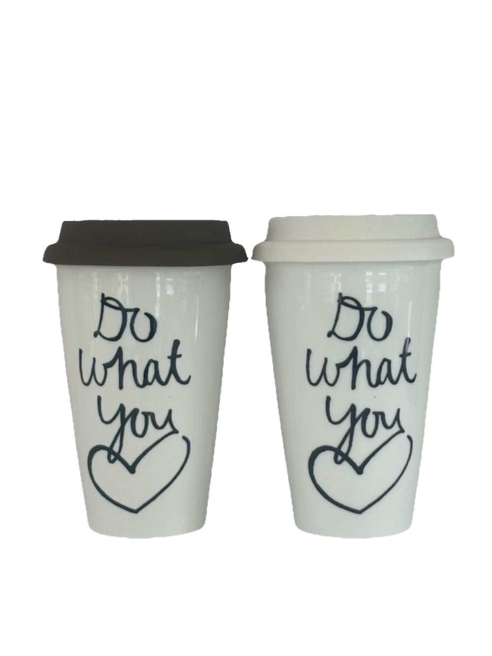 Do What You Love Travel Cup Mug Set of Two